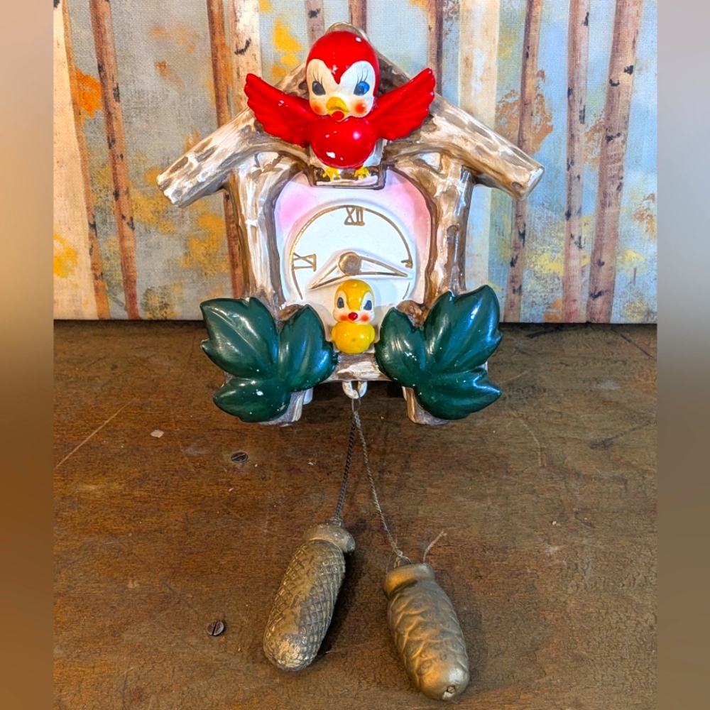 Vtg MCM Lipper & Mann Cuckoo Clock Wall Pocket